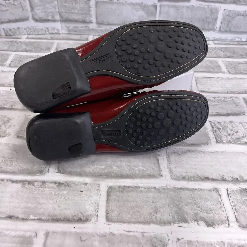 Talbots Women's Size 7 B Red Patent Leather Slip On Loafers Shoes